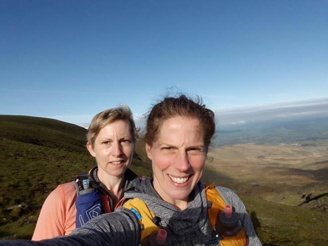 Descending Lugnaquilla with Siobhan Hayes